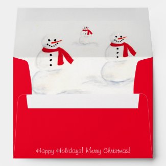 Festive Watercolor Snowmen Cute Christmas Holiday