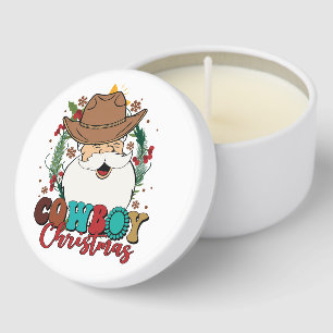 Festive Western Cowboy Christmas Mini Candle Favors