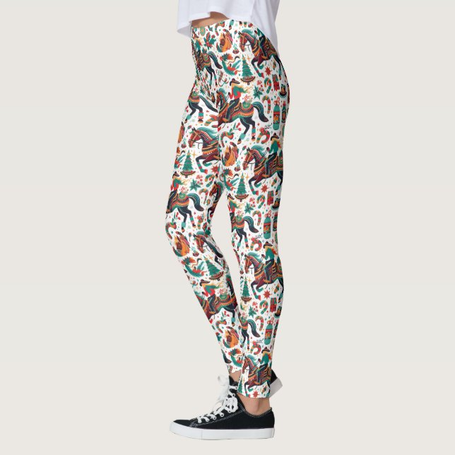 Festive Western Cowgirl Christmas Leggings (Left)