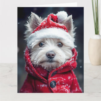 Festive Westie in the Snow Card