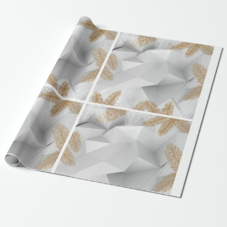 Festive White and Golden Wrapping Paper