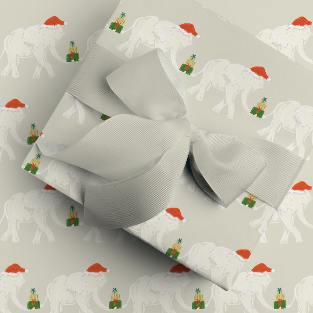Festive White Elephant Christmas Party Illustrated Wrapping Paper (Festive White Elephant Christmas Party Illustrated Wrapping Paper)