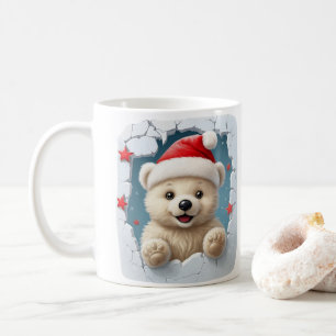 Festive White Featuring Teddy Bear And Icy Design Coffee Mug