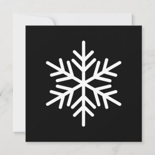 Festive White Nordic Snowflake On Modern Black Holiday Card