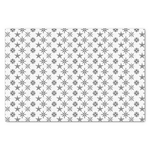 Festive White Snowflake Christmas Pattern Tissue Paper