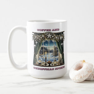 Festive Window With Snowy View Coffee Mug