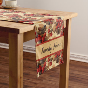 Festive Winter Berries Short Table Runner