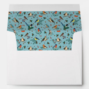 Festive Winter Birds Christmas Pattern Envelope