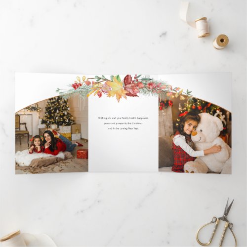 Festive Winter Botanical Calligraphy Photo