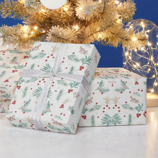 Festive Winter Botanical Gift Wrap