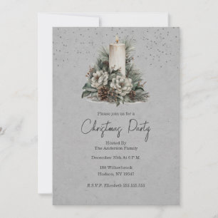 Festive Winter Candle Christmas Invitation
