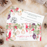 Festive winter Christmas logo gift certificate<br><div class="desc">Modern logo gift certificate with festive Christmas illustration. Picture rustic green pine branches, festive red berries, and delicate beige flowers, with christmas ornaments baubles in all shapes and colors, all hand-painted for that special touch. The elegant script font adds a touch of sophistication, setting the perfect tone for a festive...</div>