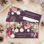Festive winter Christmas logo gift certificate<br><div class="desc">Modern logo gift certificate with festive Christmas illustration. Picture rustic green pine branches, festive red berries, and delicate beige flowers, with christmas ornaments baubles in all shapes and colors, all hand-painted for that special touch. The elegant script font adds a touch of sophistication, setting the perfect tone for a festive...</div>