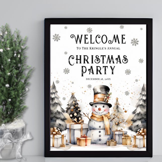 Festive Winter Christmas Party Welcome Sign (Festive Winter Christmas Party Welcome Sign)