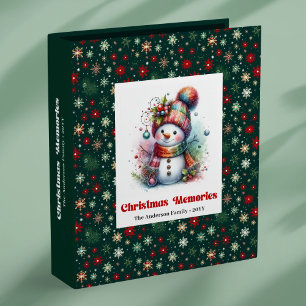 Festive winter Christmas snowman kids photo album 3 Ring Binder