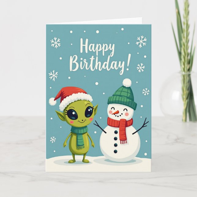 Festive Winter Creature Card (Front)