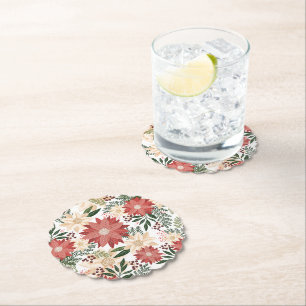 festive winter elegant christmas holiday  paper coaster
