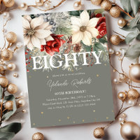 Festive Winter Florals 80th Birthday