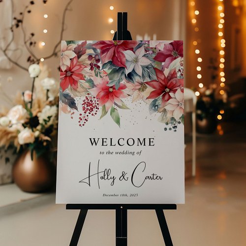 Festive Winter Florals Christmas Wedding Foam Board