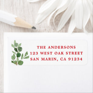 Festive Winter Greenery Botanical Classic Holiday Label