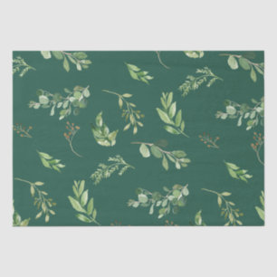 Festive Winter Greenery Botanicals Holiday  Tissue Paper
