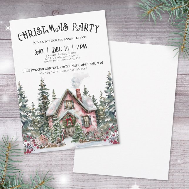 Festive Winter Holiday Christmas Party Invitation (Festive Winter Christmas Party Invitation)