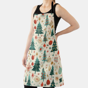Festive Winter Holidays Pattern Apron