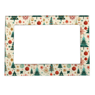 Festive Winter Holidays Pattern Magnetic Frame