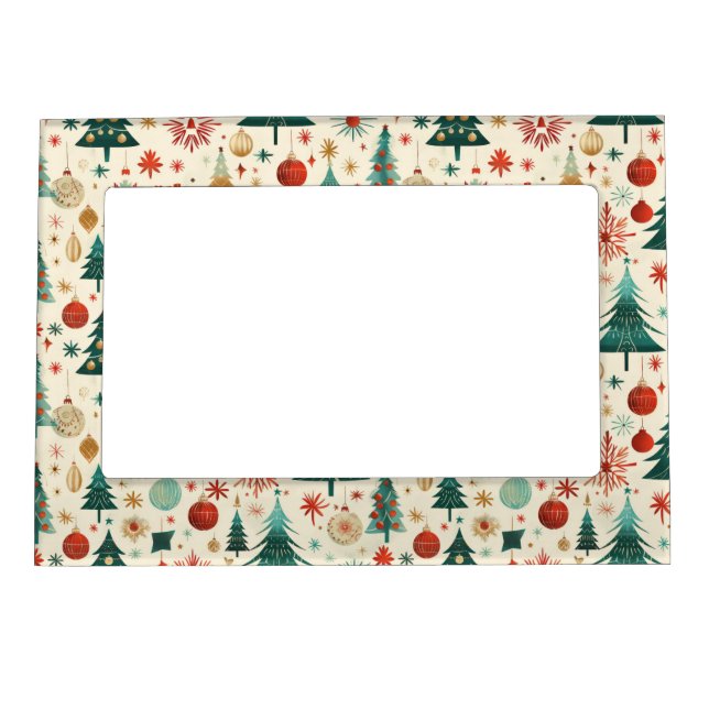 Festive Winter Holidays Pattern Magnetic Frame (Front)