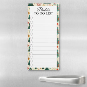 Festive Winter Holidays Pattern To Do List Magnetic Notepad