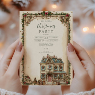 Festive Winter House Christmas Celebration Invitation
