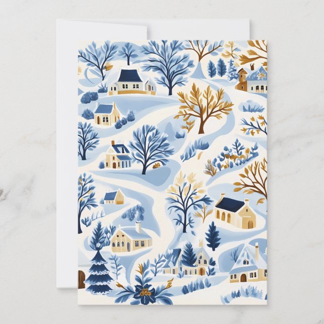 Festive Winter Landscape Christmas Card (Front)
