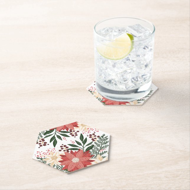 festive winter Modern christmas holiday  Paper Coaster (Insitu)