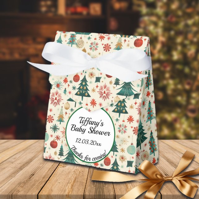 Festive Winter Pattern Baby Shower  Favor Boxes (Creator Uploaded)