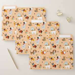 Festive Winter Puppy Scarves File Folder