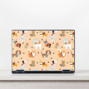 Festive Winter Puppy Scarves HP Laptop Skin
