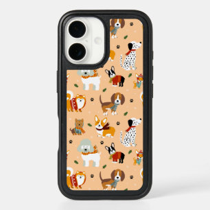 Festive Winter Puppy Scarves iPhone 16 Case