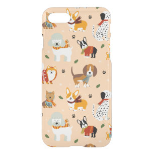 Festive Winter Puppy Scarves iPhone SE/8/7 Case