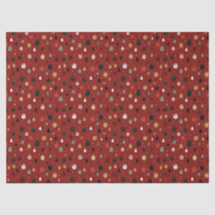 Festive Winter Snowflake Pattern in Red & Gold Tissue Paper