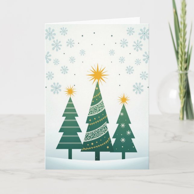 Festive Winter Tree Card (Front)
