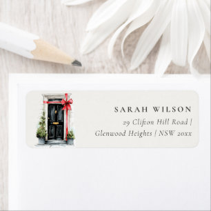 Festive Winter Watercolor Front Door Address Label