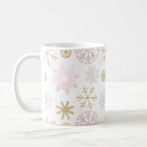 Festive Winter Wonderland Blush Pink  Gold Coffee Mug
