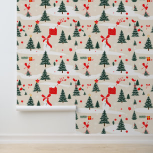 Festive Winter Wonderland Pattern Wallpaper