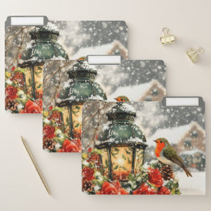 Festive Winter Wonderland Scene File Folder