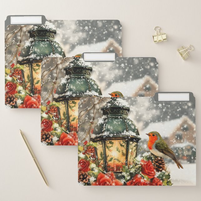 Festive Winter Wonderland Scene File Folder (Set)