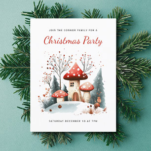 Festive Winter Woodland Christmas Party Invitation