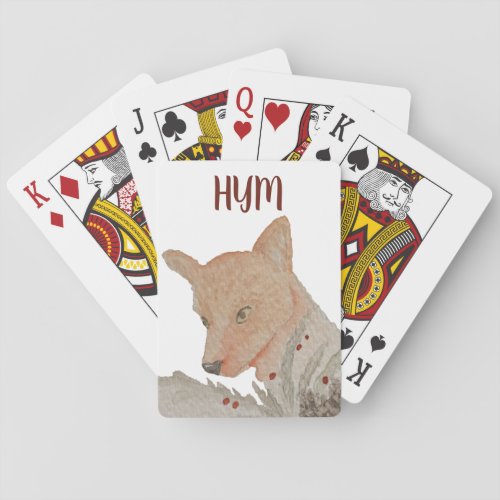 Festive Winter Woodland Fox Poker Cards