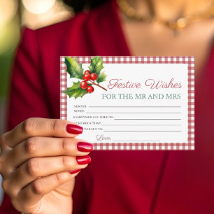 Festive Wishes & Advice request Bridal Shower card