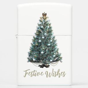Festive Wishes. Christmas tree design Zippo Lighter