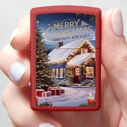 Festive Wishes in Snowy Wonderland Zippo Lighter